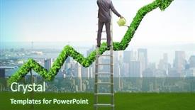  Presentation with investment - PPT layouts enhanced with economy footprint - businessman in investment concept watering background and a  colored foreground