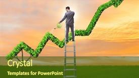  Presentation with investment - Theme having economy footprint - businessman in investment concept watering background and a tawny brown colored foreground