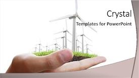  Presentation with wind turbines - Theme enhanced with eco power wind turbines background and a white colored foreground