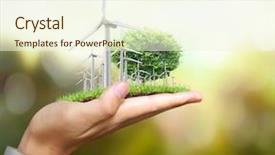  Presentation with wind turbines - Presentation with eco power wind turbines background and a cream colored foreground