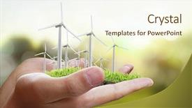  Presentation with turbine - Cool new presentation theme with spiral model - wind turbine in a man backdrop and a cream colored foreground
