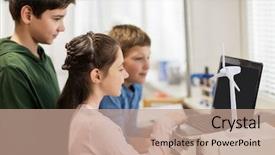  Presentation with renewable energy - Cool new PPT theme with alternative learning - renewable energy children technology science backdrop and a coral colored foreground