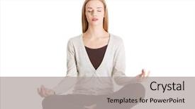  Presentation with alternative - Beautiful presentation theme featuring alternative learning - young casual woman sitting backdrop and a light gray colored foreground