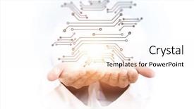  Presentation with turbine engine profile aviation technologies - PPT theme with alternative media - integrating the technologies background and a sky blue colored foreground