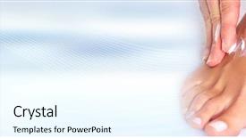  Presentation with feet - Theme with alternative medicine blue - feet massage background and a cool aqua colored foreground