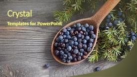  Presentation with seeds - Presentation theme with alternative medicine blue - wooden spoon with seeds background and a tawny brown colored foreground