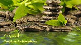  Presentation with alternative medicine - Beautiful presentation theme featuring alternative medicine blue - zen stones in the water backdrop and a tawny brown colored foreground