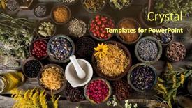  Presentation with alternative medicine - Amazing slide set having alternative-medicine-dried-herbs-background backdrop and a tawny brown colored foreground