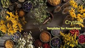  Presentation with alternative medicine - Presentation theme with alternative-medicine-dried-herbs-background background and a tawny brown colored foreground