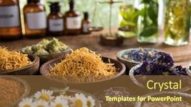  Presentation with alternative medicine - Cool new PPT theme with alternative-medicine-dried-herbs-background backdrop and a tawny brown colored foreground