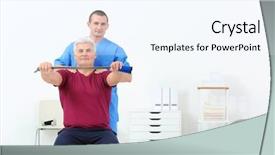  Presentation with berufliche rehabilitation - Audience pleasing PPT theme consisting of alternative medicine exercise - physiotherapist working with patient backdrop and a  colored foreground