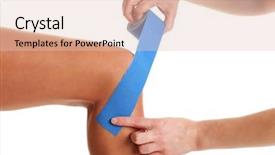  Presentation with exercise medicine - Colorful slide set enhanced with alternative medicine exercise - picture of special physio tape backdrop and a lemonade colored foreground