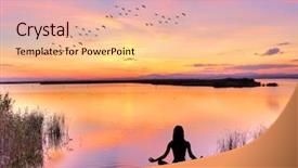  Presentation with exercise medicine - Colorful presentation design enhanced with alternative medicine exercise - woman doing yoga backdrop and a lemonade colored foreground