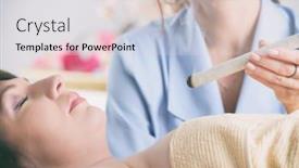  Presentation with alternative - Cool new slide deck with alternative-medicine-therapist-doing-moxa backdrop and a light gray colored foreground