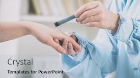  Presentation with alternative medicine - Slides having alternative-medicine-therapist-doing-moxa background and a light blue colored foreground