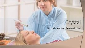  Presentation with alternative medicine - Cool new slides with alternative-medicine-therapist-doing-moxa backdrop and a light blue colored foreground