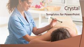  Presentation with alternative medicine - Colorful PPT layouts enhanced with alternative medicine therapist doing moxa backdrop and a lemonade colored foreground