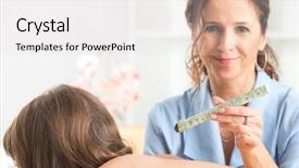  Presentation with alternative medicine - PPT layouts featuring alternative medicine therapist doing moxa background and a  colored foreground