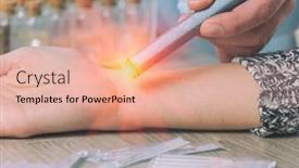  Presentation with alternative - Colorful slide deck enhanced with alternative-medicine-therapist-doing-moxa backdrop and a coral colored foreground