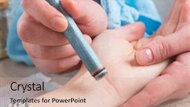  Presentation with traditional medicine medicine - Slide deck consisting of alternative medicine therapist doing moxa background and a coral colored foreground