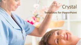  Presentation with alternative medicine - Beautiful PPT layouts featuring alternative medicine therapist using pendulum backdrop and a sky blue colored foreground
