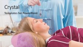  Presentation with alternative medicine - Slide deck having alternative medicine therapist using pendulum background and a light blue colored foreground