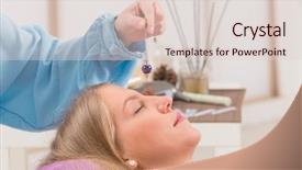  Presentation with alternative medicine - PPT theme enhanced with alternative medicine therapist using pendulum background and a lemonade colored foreground