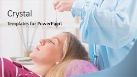  Presentation with alternative medicine - PPT theme having alternative medicine therapist using pendulum background and a white colored foreground