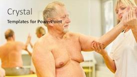  Presentation with chiropractic - Slide deck enhanced with alternative-practitioner-examines-elbow background and a lemonade colored foreground