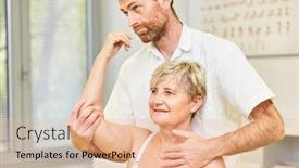  Presentation with alternative - Audience pleasing PPT theme consisting of alternative-practitioner-treats-patient backdrop and a lemonade colored foreground