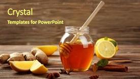  Presentation with natural ingredients - PPT theme having remediation - natural ingredients for cough remedy background and a tawny brown colored foreground