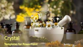  Presentation with healing - Presentation theme enhanced with remediation - natural remedy and mortar healing background and a coral colored foreground