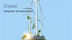  Presentation with solar wind energy - Beautiful PPT layouts featuring alternative-renewable-energy-made backdrop and a light blue colored foreground