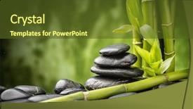  Presentation with zen stones - Colorful presentation design enhanced with stability medicine - zen basalt stones and bamboo backdrop and a tawny brown colored foreground