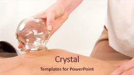  Presentation with alternative - Slides enhanced with alternative therapy - detail of the hand background and a coral colored foreground