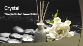  Presentation with tranquil spa - PPT layouts consisting of alternative therapy - tranquil spa scene - reed background and a black colored foreground
