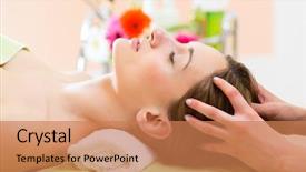  Presentation with wellness - Theme featuring alternative therapy - wellness - woman receiving head background and a coral colored foreground