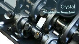  Presentation with car engine - Slides consisting of alternator - car engine inside view isolated background and a ocean colored foreground