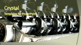  Presentation with car engine - PPT layouts enhanced with alternator - car engine inside view isolated background and a  colored foreground