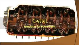  Presentation with engine - Presentation theme enhanced with alternator - image of car engine background and a tawny brown colored foreground