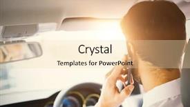  Presentation with car accident cell phone - Presentation theme with alternator - men driving a car background and a  colored foreground