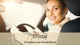  Presentation with driving - Amazing presentation design having alternator - woman driving a car backdrop and a lemonade colored foreground