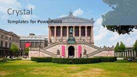  Presentation with museum - PPT theme with altes museum german old museum on museum island mitte berlin germany background and a light blue colored foreground