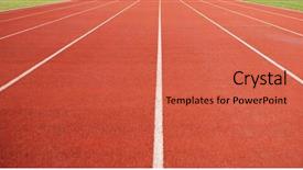  Presentation with running - Presentation theme featuring althlete - althletics sprint running lanes empty background and a red colored foreground