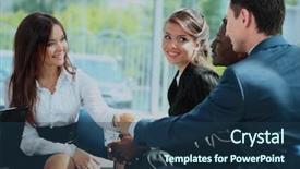  Presentation with shaking hands - Cool new slides with altogether - business people shaking hands finishing backdrop and a  colored foreground