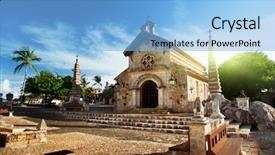  Presentation with republic dominican - Slides having altos de chavon dominican republic background and a light blue colored foreground