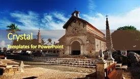  Presentation with republic dominican - Colorful theme enhanced with altos de chavon dominican republic backdrop and a tawny brown colored foreground