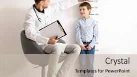  Presentation with height - Presentation with altura - male doctor measuring height background and a soft green colored foreground