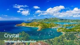  Presentation with heights - Cool new PPT theme with altura - shirley heights antigua view backdrop and a ocean colored foreground