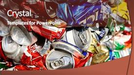  Presentation with aluminium - Cool new presentation theme with aluminium - compressed beer can background close backdrop and a tawny brown colored foreground
